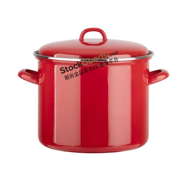 High‑quality Enamel Stock Pot, Enamel Lid, Enamel‑coated Metal Hollow Handle, Multiple Sizes & Colors Available